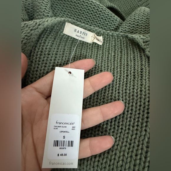 Harper Sage V-Neck Sweater size S new with tag - Picture 3 of 7